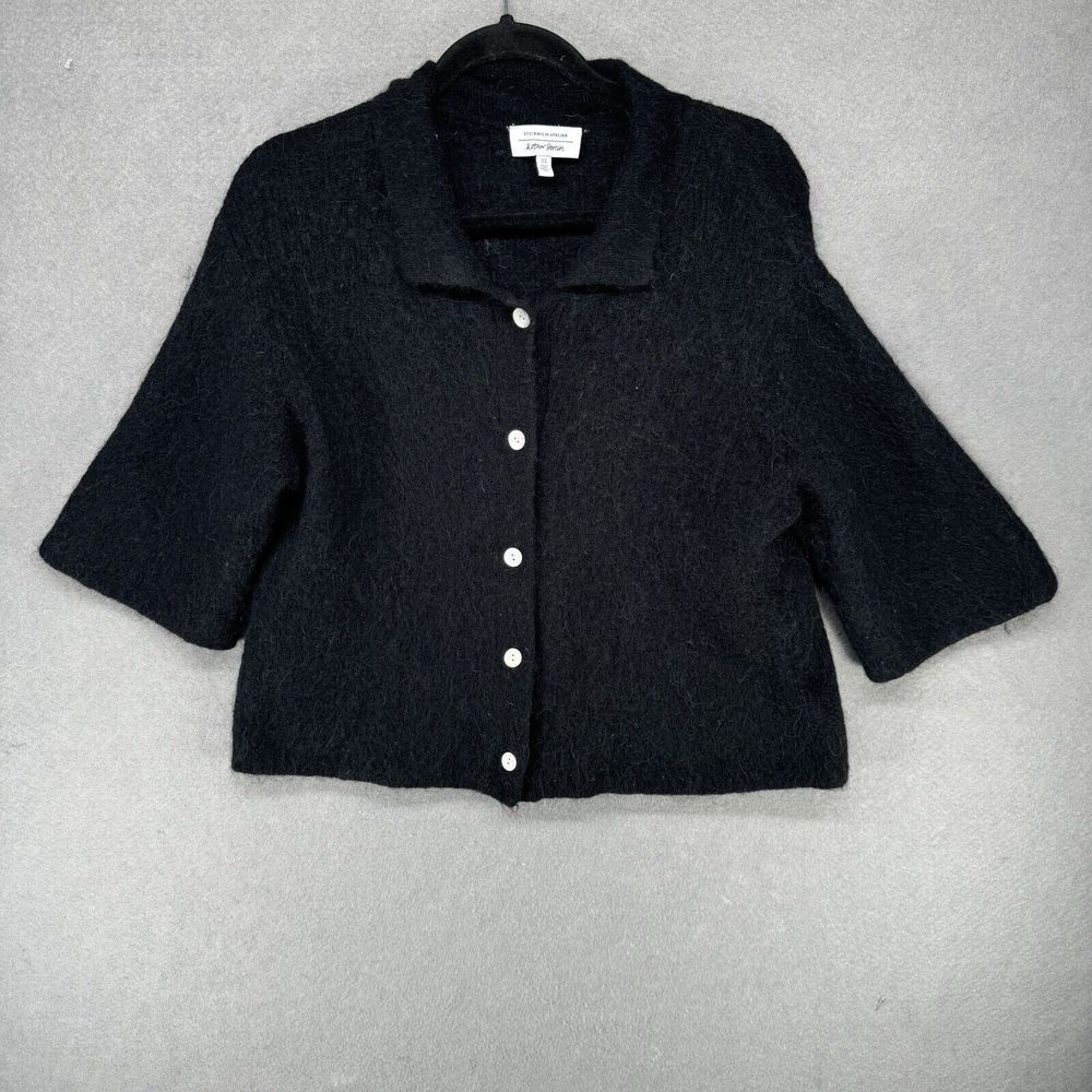 & Other Stories Sweater Womens Size M Black Alpaca Wool Capsule Fuzzy Minimalist